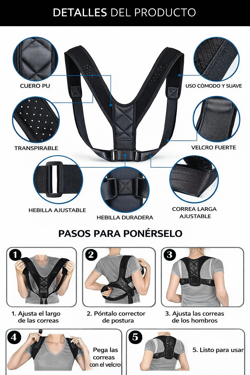 Corrector de Postura de Espalda BeeChip